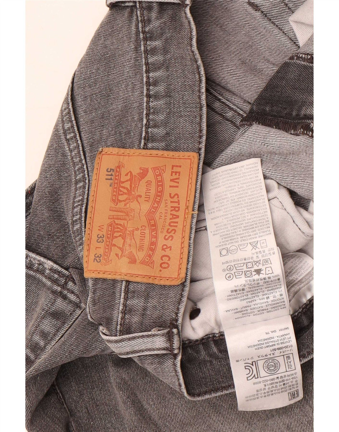 Levi's muške 511 uske traperice W33 L32 sivi pamuk