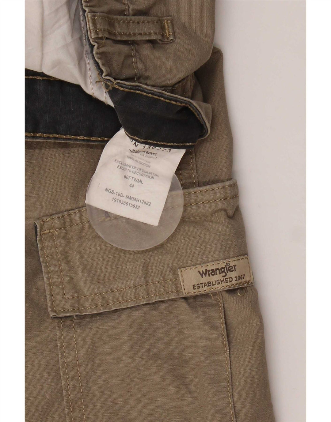 Wrangler muške kargo kratke hlače W44 2XL smeđi pamuk