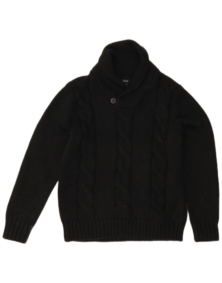 AUTOGRAPH  Mens Shawl Neck Jumper Sweater Medium Black