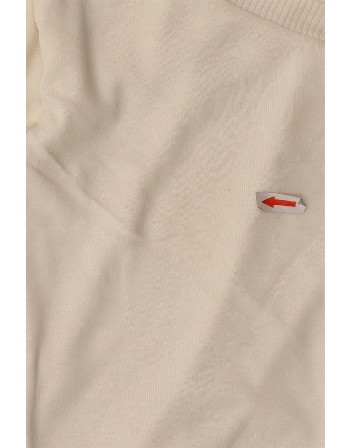 Ženski kratki džemper s V-izrezom Massimo Dutti UK 12 Medium Off White