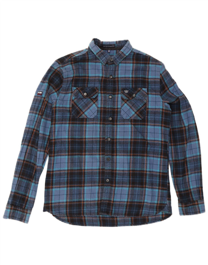 Superdry muška flanelska košulja XL tamnoplavi karirani pamuk