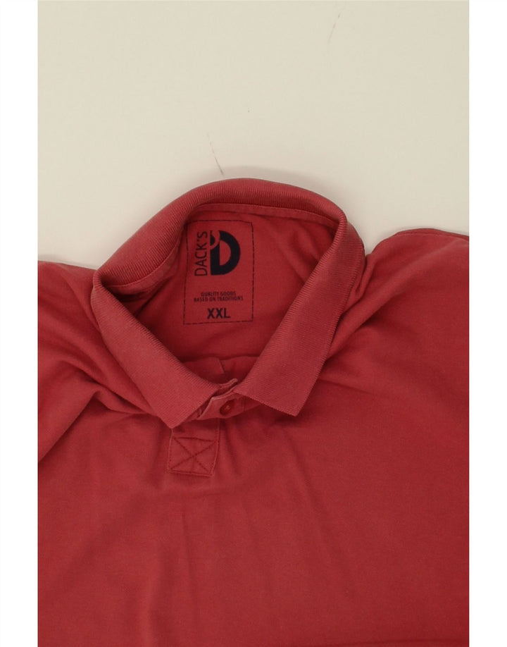 DACK'S Mens Polo Shirt 2XL Red Cotton Vintage Dack's and Second-Hand Dack's from Messina Hembry 