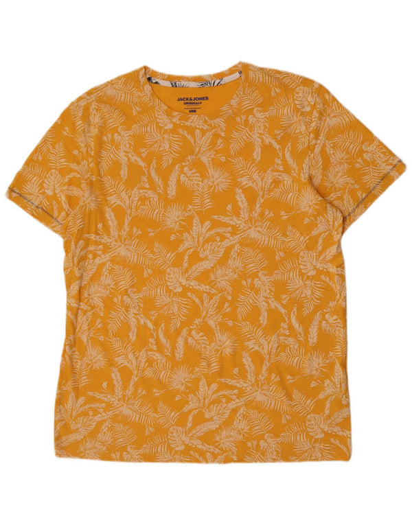 Jack & Jones muška uska majica kratkih rukava XL, žuti cvjetni pamuk