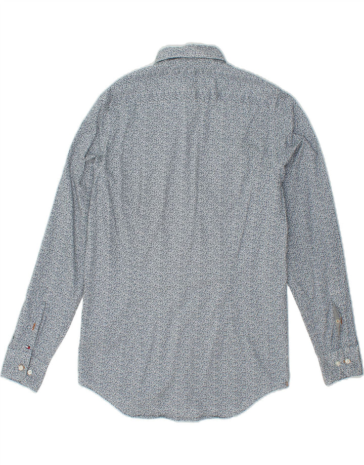 TOMMY HILFIGER Mens Abstract Pattern Slim Fit Shirt Medium Blue Cotton | Vintage Tommy Hilfiger | Thrift | Second-Hand Tommy Hilfiger | Used Clothing | Messina Hembry 