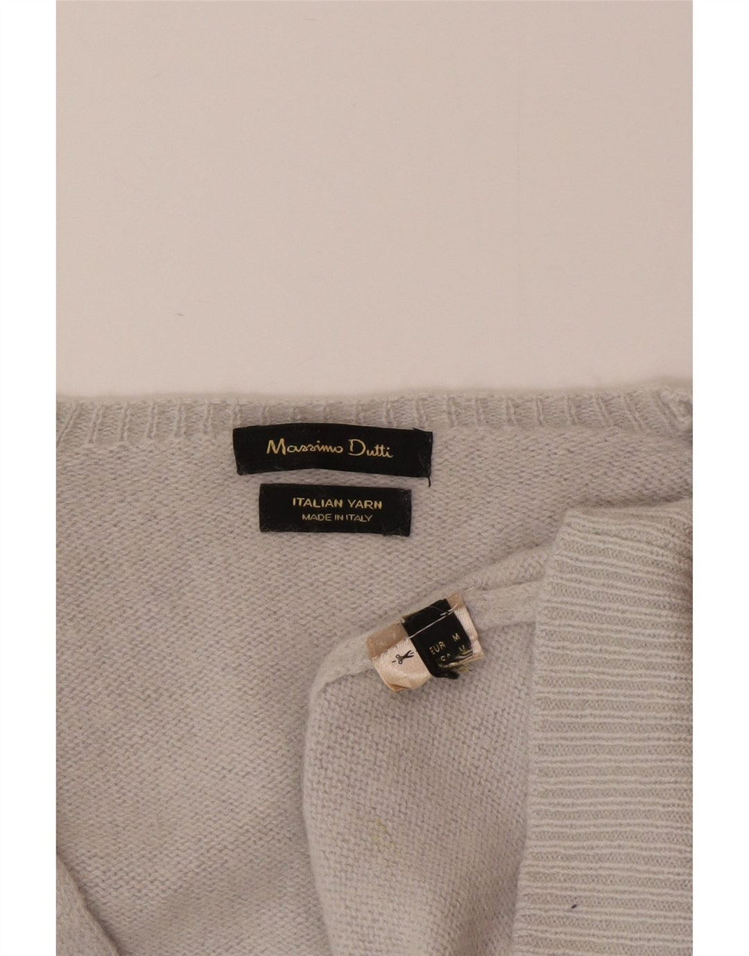 Ženski džemper s V-izrezom Massimo Dutti UK 12 srednje sivi