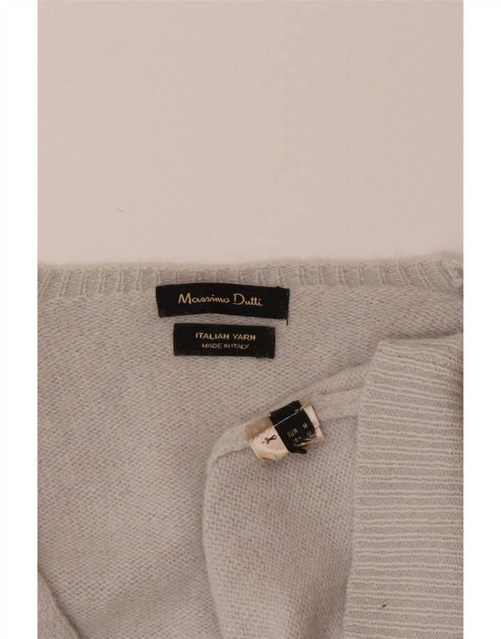 Ženski džemper s V-izrezom Massimo Dutti UK 12 srednje sivi