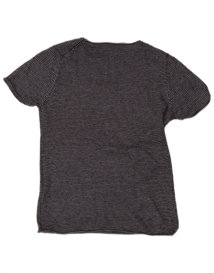 Zara ženska majica kratkih rukava UK 12 Srednji tamnoplavi prugasti modal