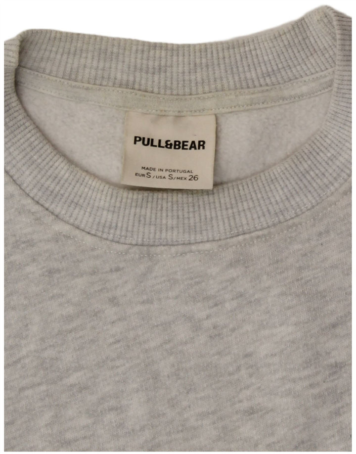Pull & Bear ženski džemper s grafičkim motivima UK 10 Small Grey Flected