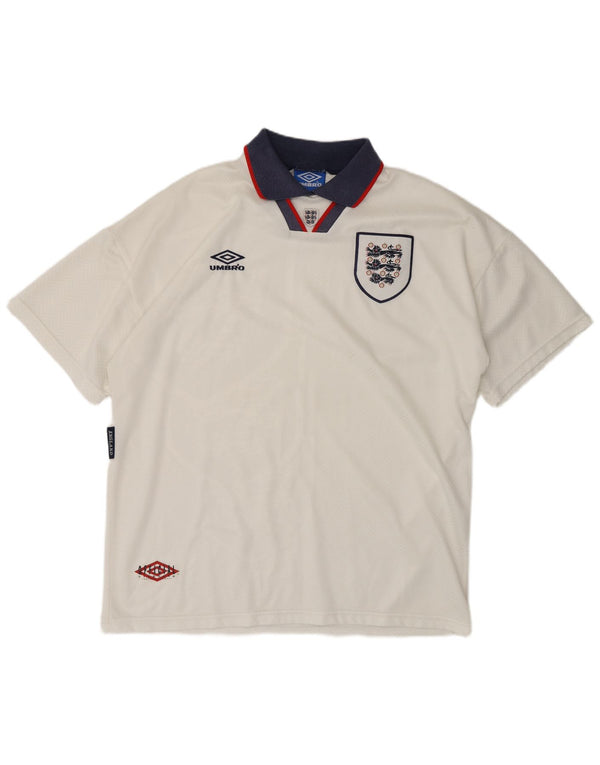 Umbro Mens England Home 1993-1995 Nogometna majica XL Bijela Sport
