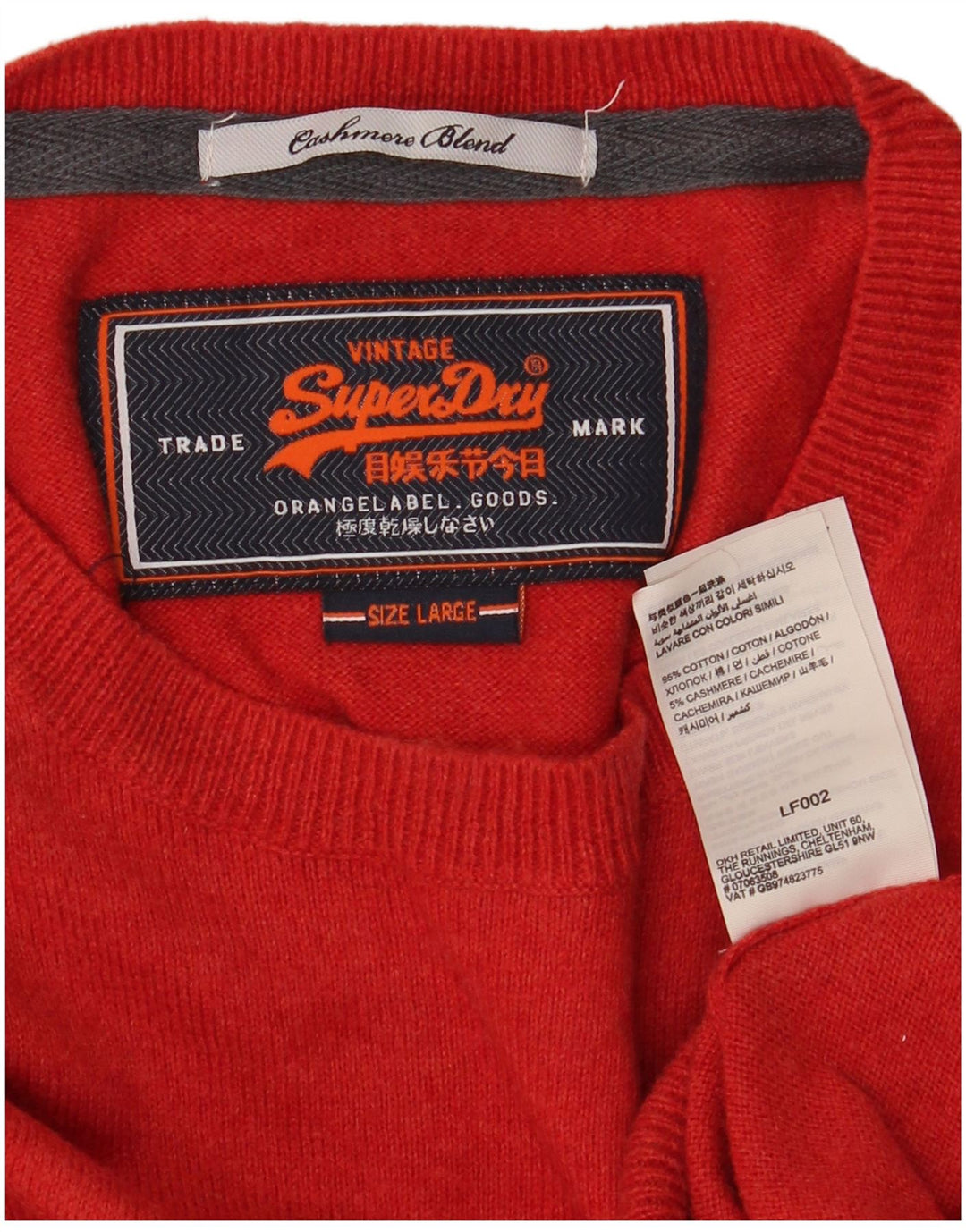 Superdry muški džemper s okruglim izrezom, veliki crveni pamuk