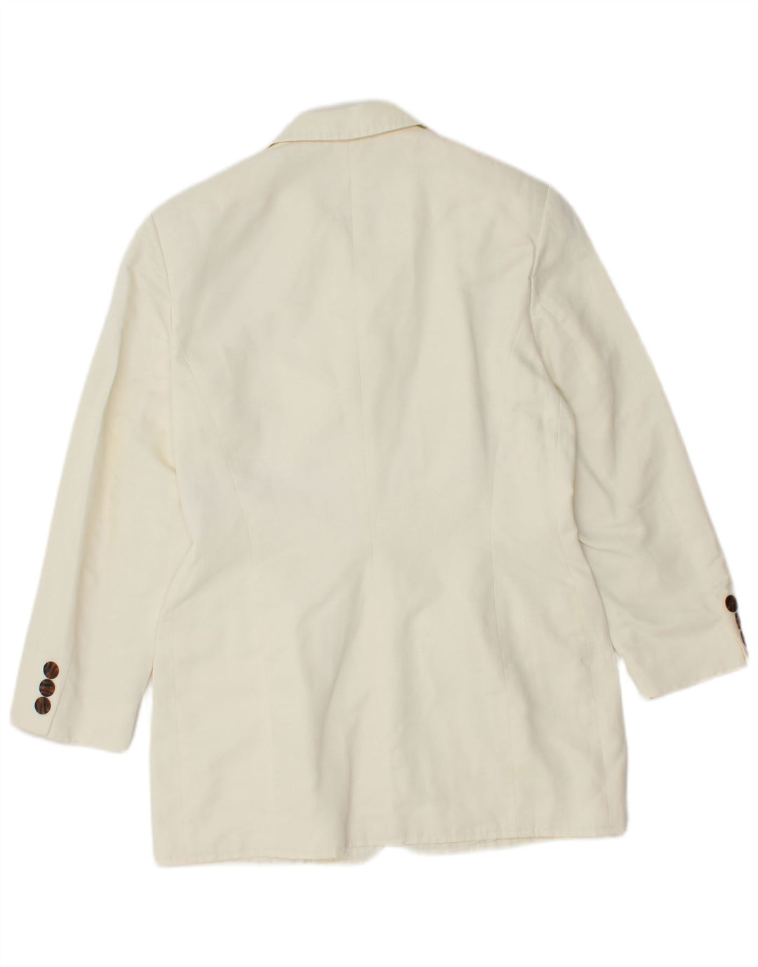 LAUREL Womens 3 Button Longline Blazer Jacket EU 38 Small White Linen