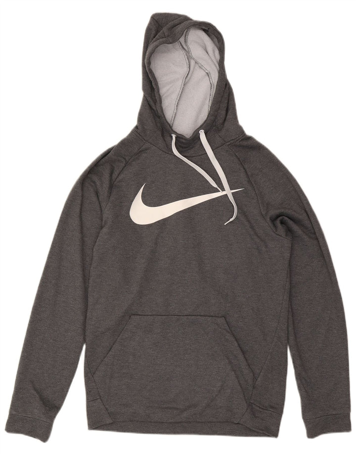 Nike Dri Fit Graphic majica s kapuljačom Mali sivi poliester