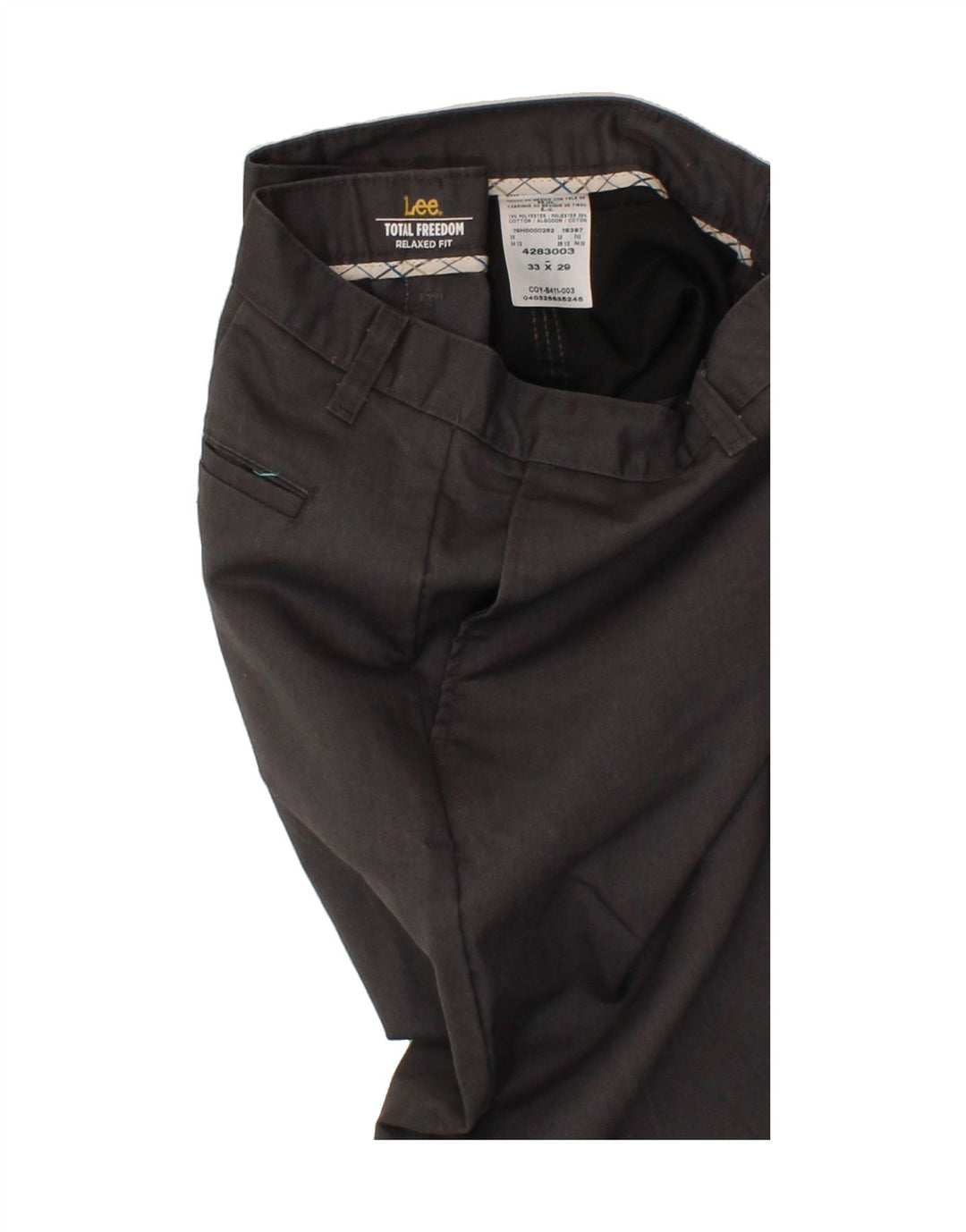 LEE Mens Relaxed Fit Chino Trousers W33 L29 Grey Polyester Vintage Lee and Second-Hand Lee from Messina Hembry 