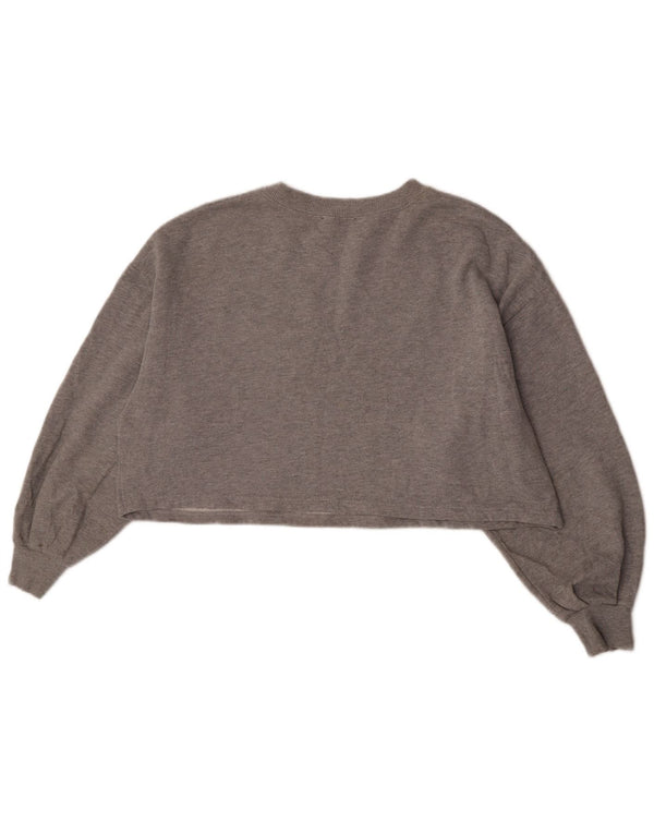 Zara Ženski Brooklyn Graphic Oversized Sweatshirt Jumper UK 10 Small Gray