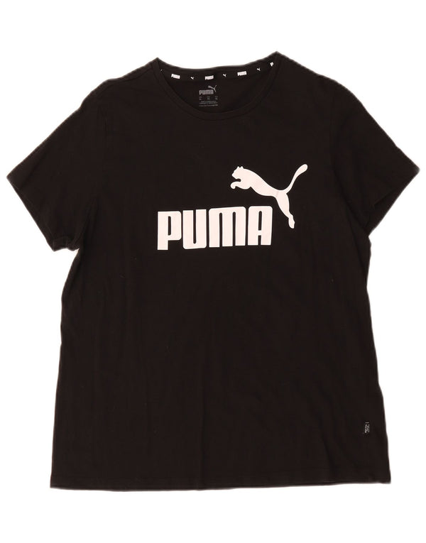 Puma ženska majica kratkih rukava s grafičkim motivima UK 18 XL crni pamuk