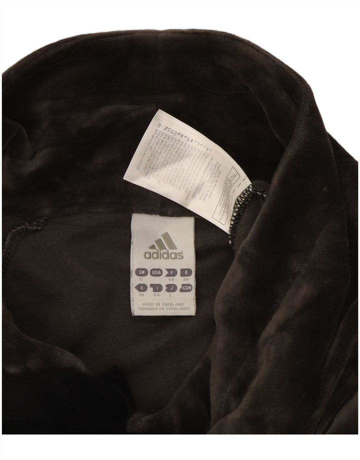 ADIDAS ženska gornja jakna od trenirke od baršuna UK 12 srednje sivi pamuk