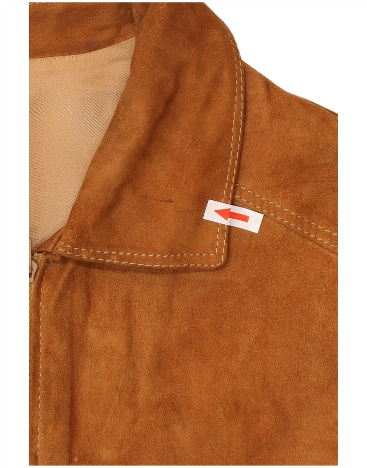 Vintage muška bomber jakna od brušene kože IT 48 srednje smeđa