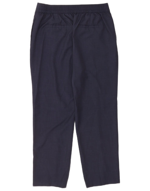 Marks & Spencer ženske chino hlače UK 14 velike W32 L27 tamnoplavi karirani