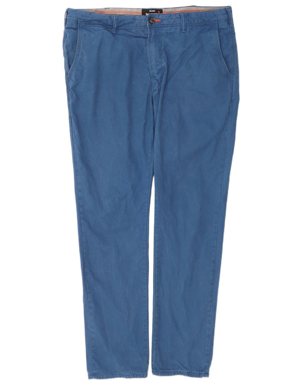 Superdry muške vojničke uske chino hlače W36 L32 plavi pamuk