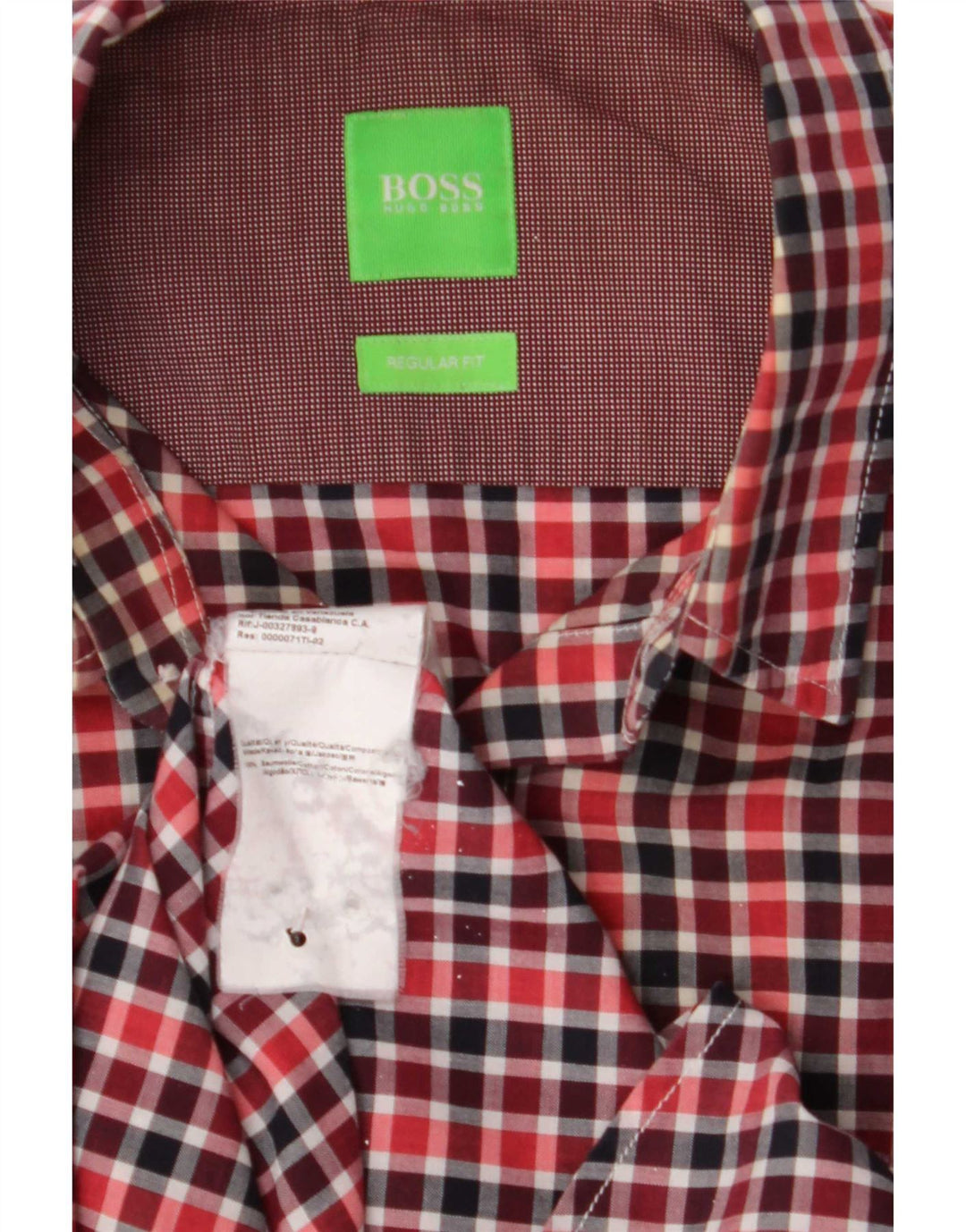 Hugo Boss muška košulja standardnog kroja srednje crvene pamučne boje