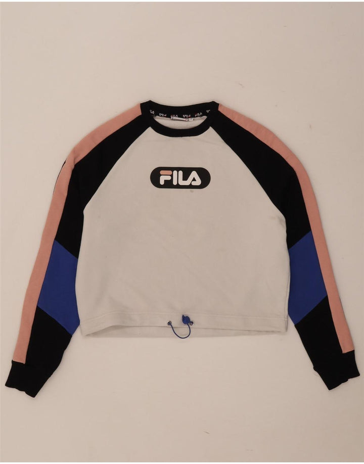 Fila Ženska prevelika kratkotrajna majica UK 10 Small White Colourblock