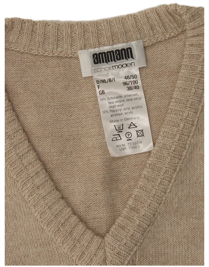 Strickmoden muška majica bez rukava UK 38/40 srednje bež geometrijski poliakril