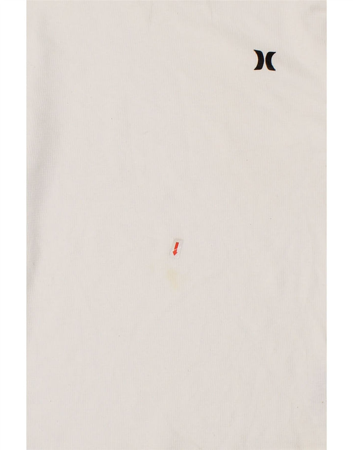 HURLEY Boys Top Long Sleeve 12-13 Years Large White Cotton Vintage Hurley and Second-Hand Hurley from Messina Hembry 