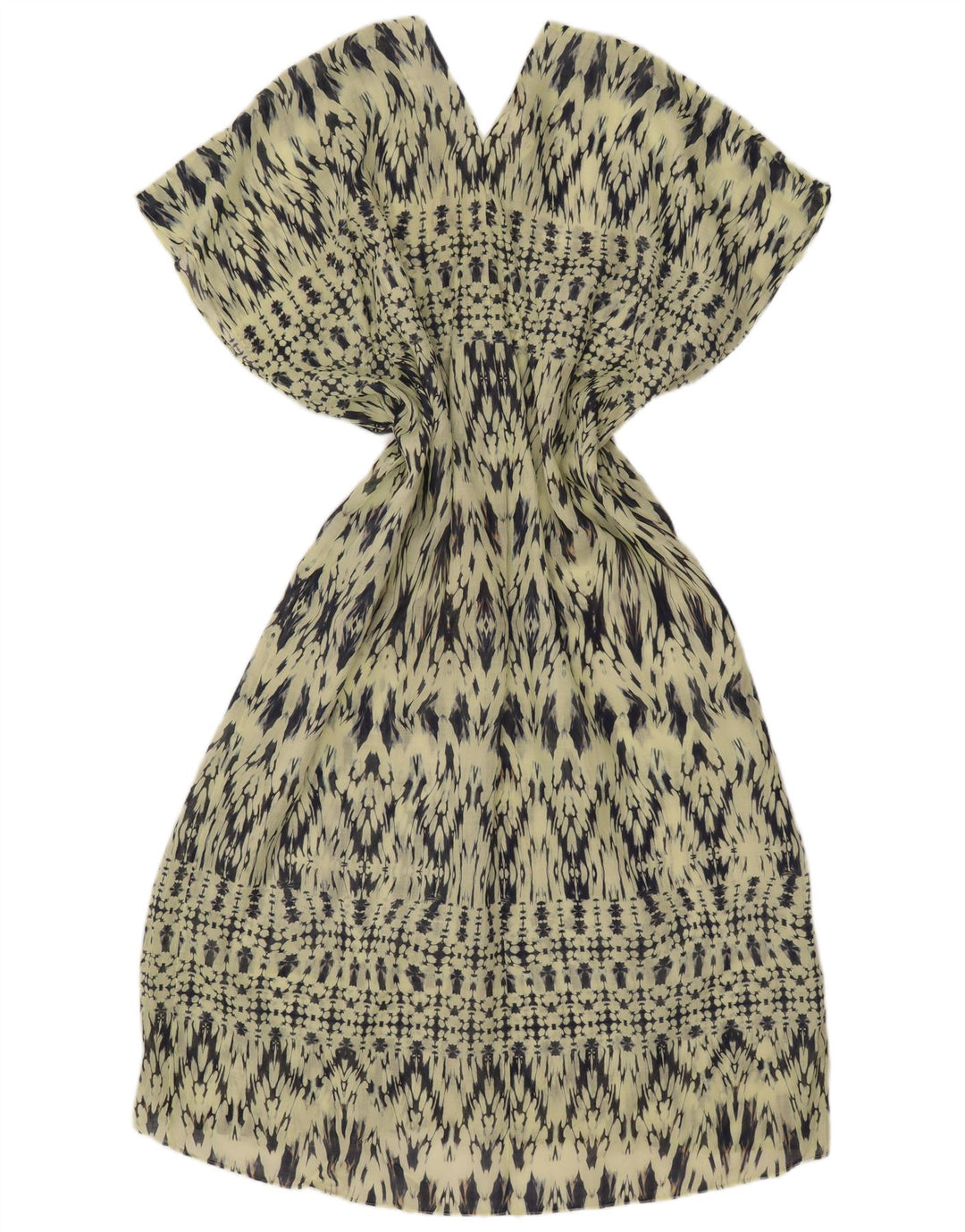 ZARA ženska prekomjerna haljina s apstraktnim uzorkom UK 14 Srednje zelena