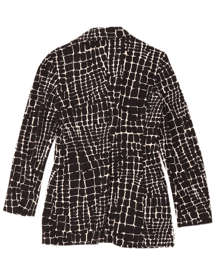 KEJZAR'S Womens 2 Button Blazer Jacket EU 36 Small Black Geometric