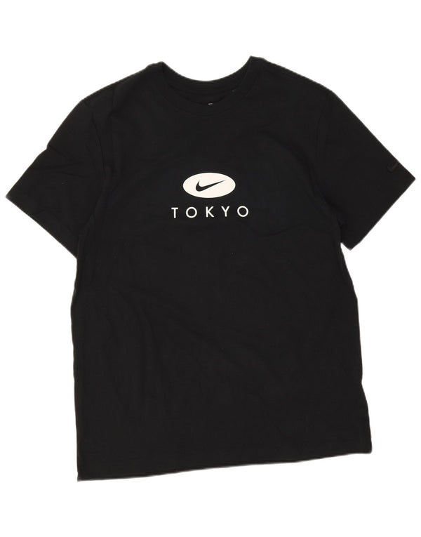 Velika crna pamučna majica s kratkim rukavima Nike Tokyo Graphic