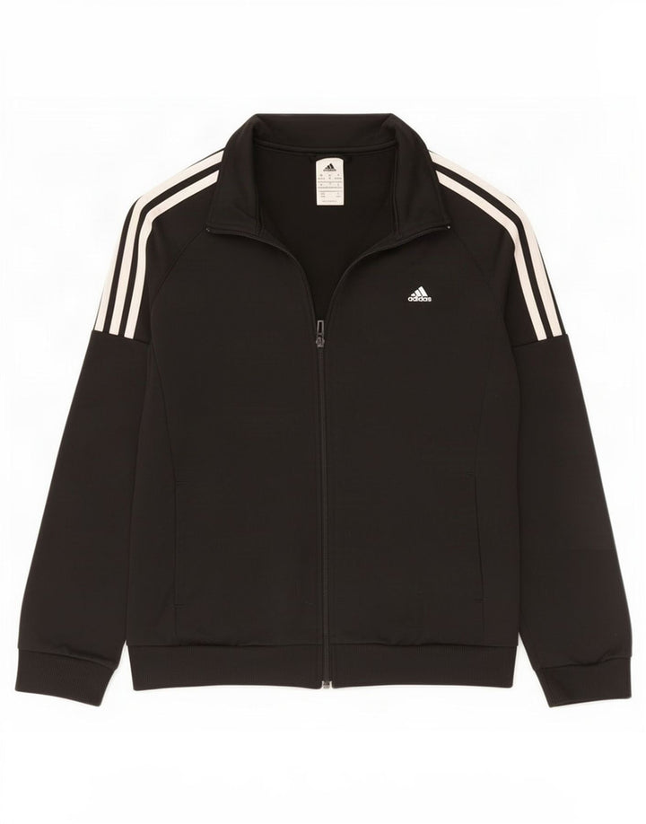 Adidas ženska gornja jakna trenirke UK 12/14 Srednji crni poliester