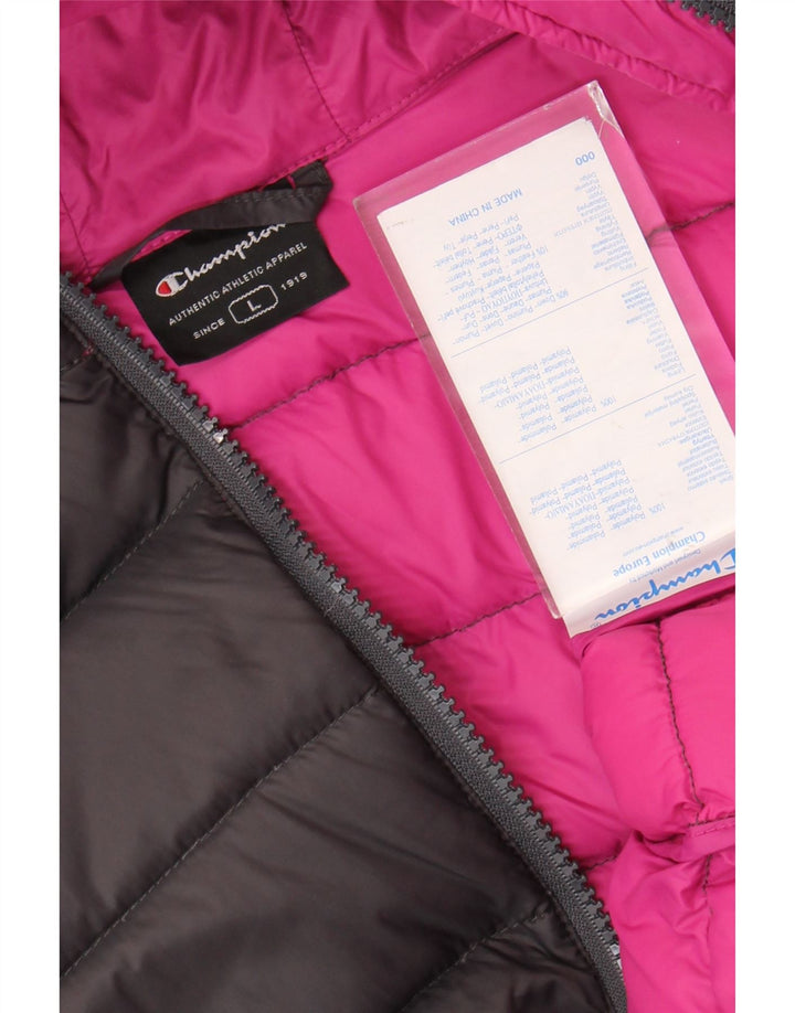 CHAMPION Velika crna poliamidna jakna s kapuljačom za djevojčice 13-14 godina