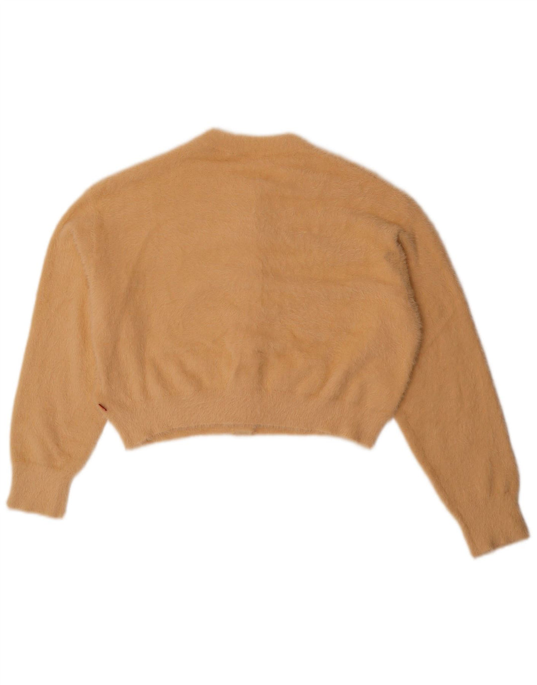 LEVI'S Womens Crop Cardigan Sweater UK 14 Medium Beige Polyamide