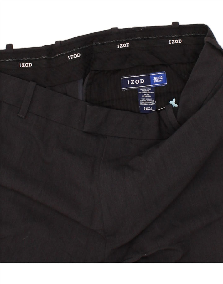 IZOD Mens Straight Suit Trousers W38 L32 Black Polyester Vintage Izod and Second-Hand Izod from Messina Hembry 