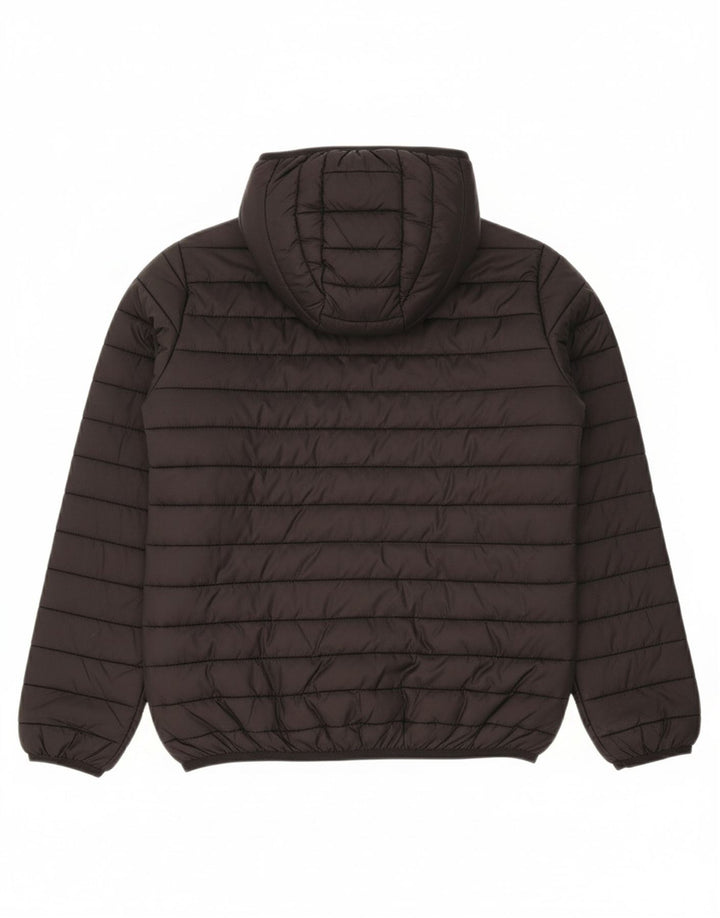 GUESS Boys Hooded Padded Jacket 11-12 Years Black Polyester