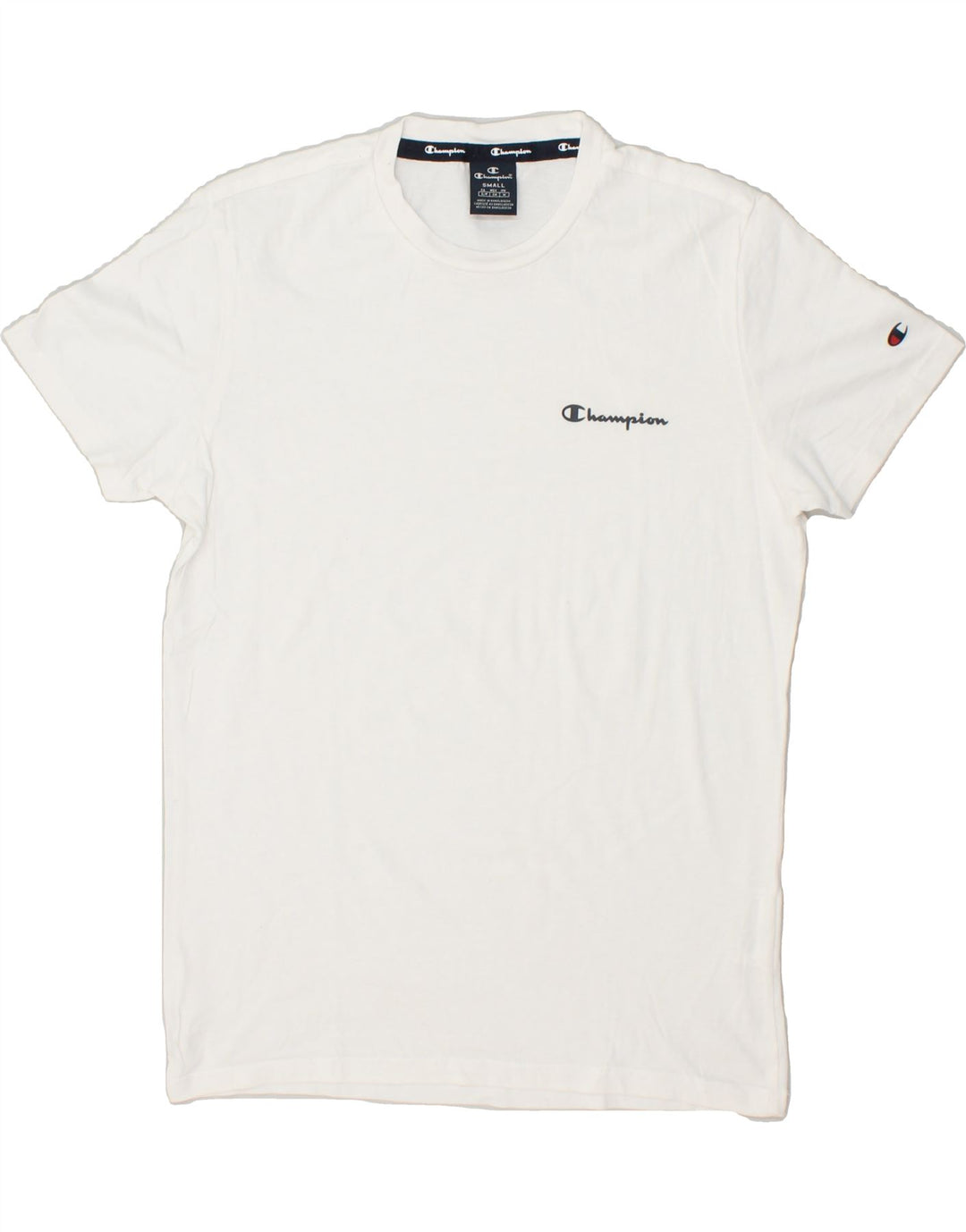 CHAMPION Mens Graphic T-Shirt Top Small White Cotton Vintage Champion and Second-Hand Champion from Messina Hembry 