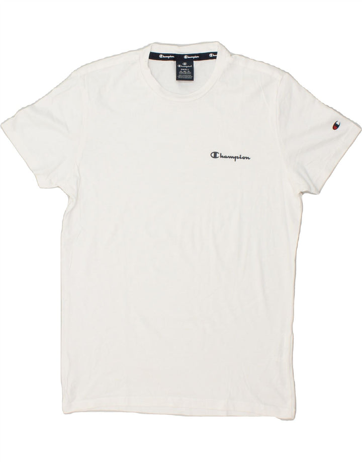 CHAMPION Mens Graphic T-Shirt Top Small White Cotton Vintage Champion and Second-Hand Champion from Messina Hembry 