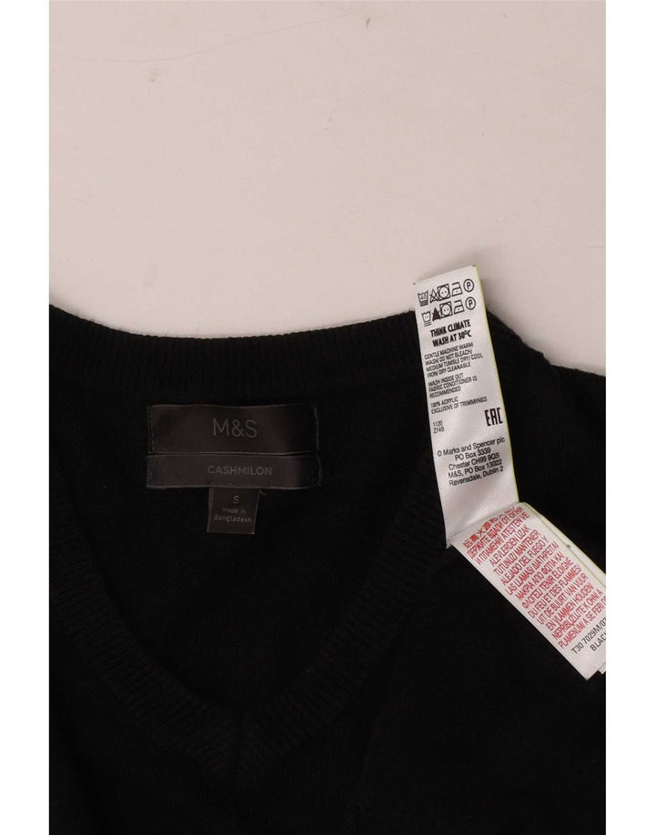 Marks & Spencer muški džemper s V-izrezom mali crni akril