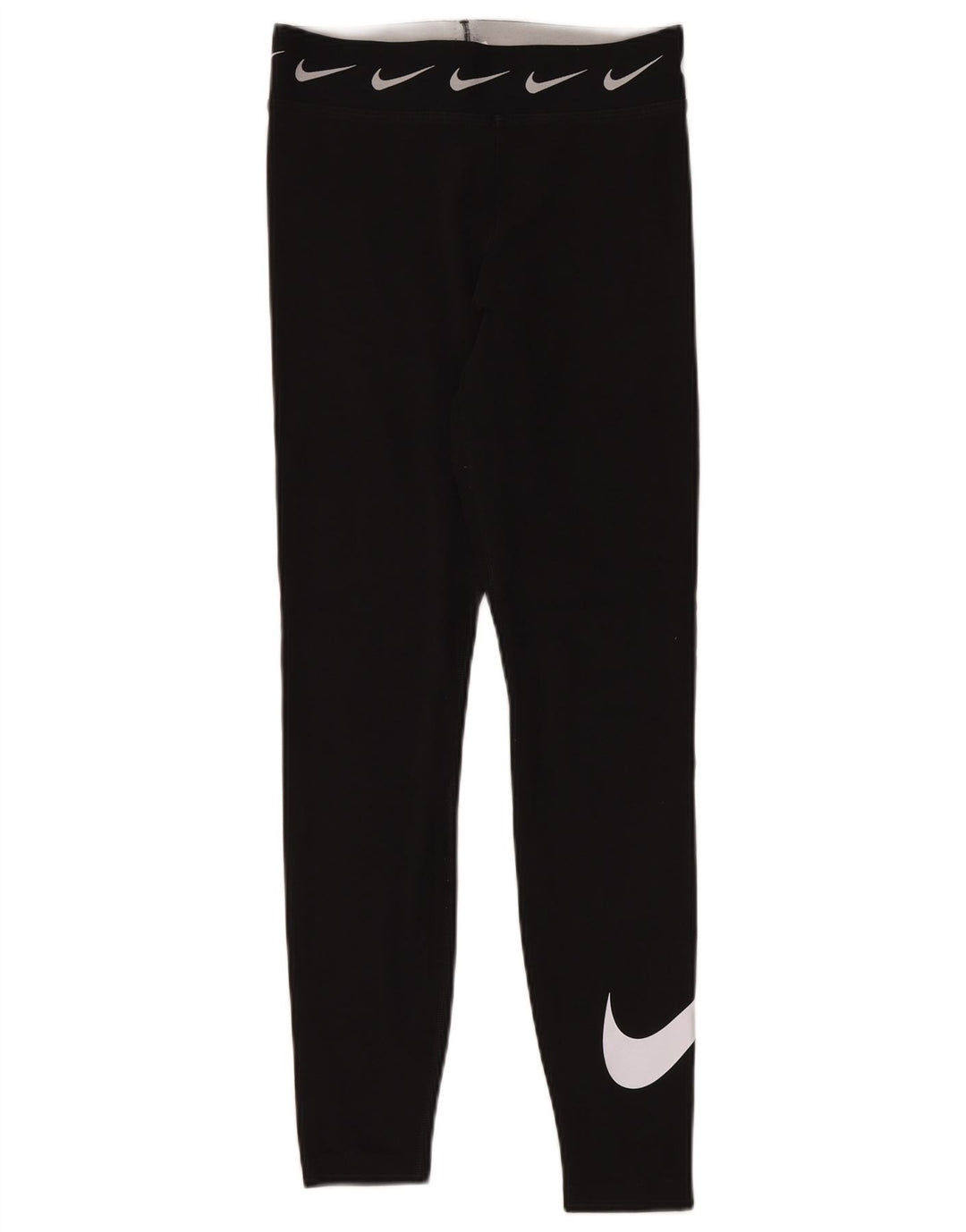 NIKE Womens Graphic Leggings UK 8 Small  Black Cotton