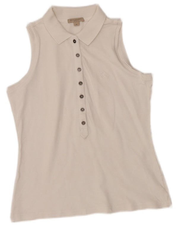 BURBERRY ženska BRIT polo majica bez rukava UK 12 Srednje bijela