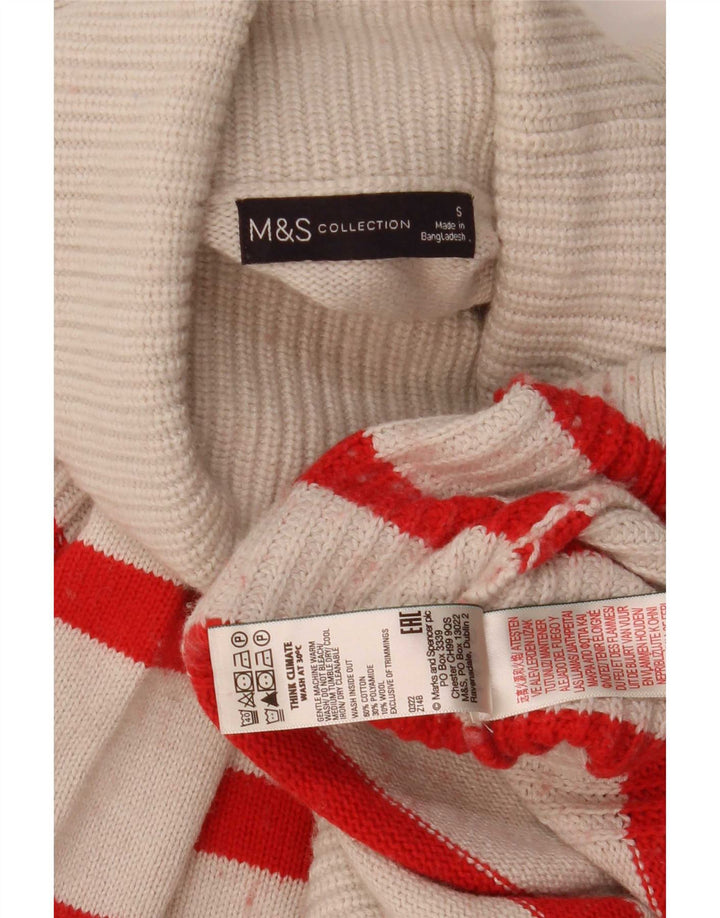 Marks & Spencer ženski pulover s rol izrezom UK 10 male bijele pruge