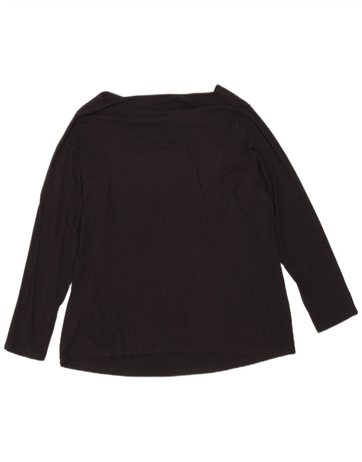 Perte by Krizia Ženska majica s apstraktnim uzorkom dugih rukava UK 18 XL crna