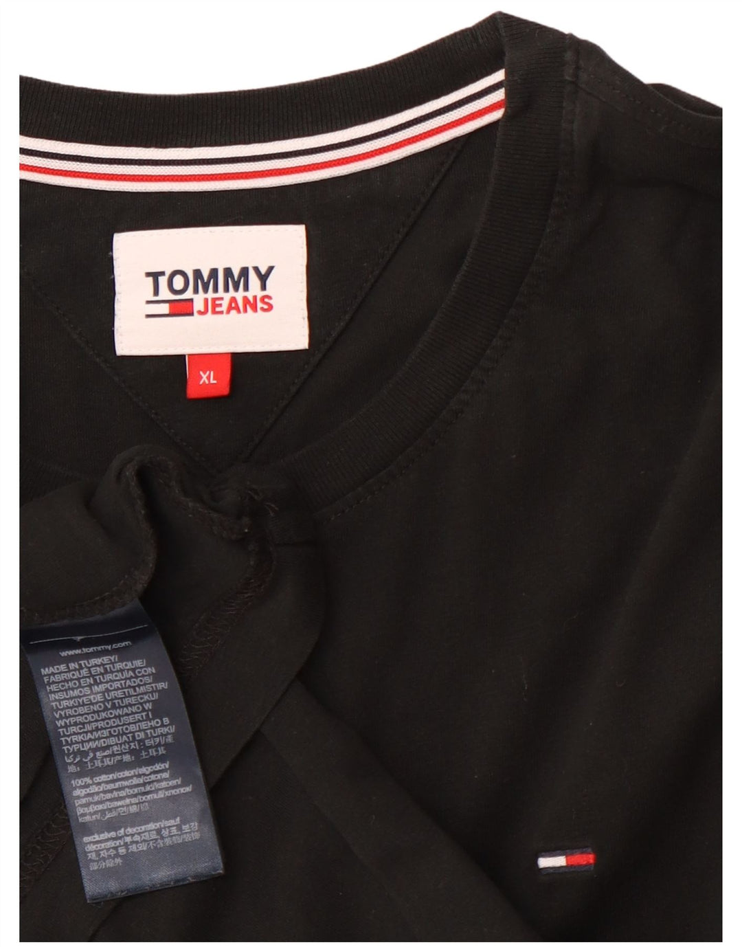 TOMMY HILFIGER Muška majica XL crni pamuk