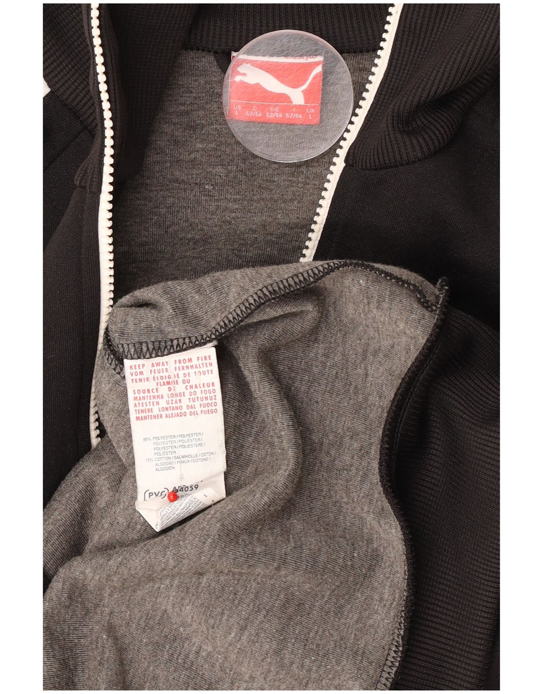 Puma muška trenirka s grafičkim motivima, velika jakna od poliestera crne boje