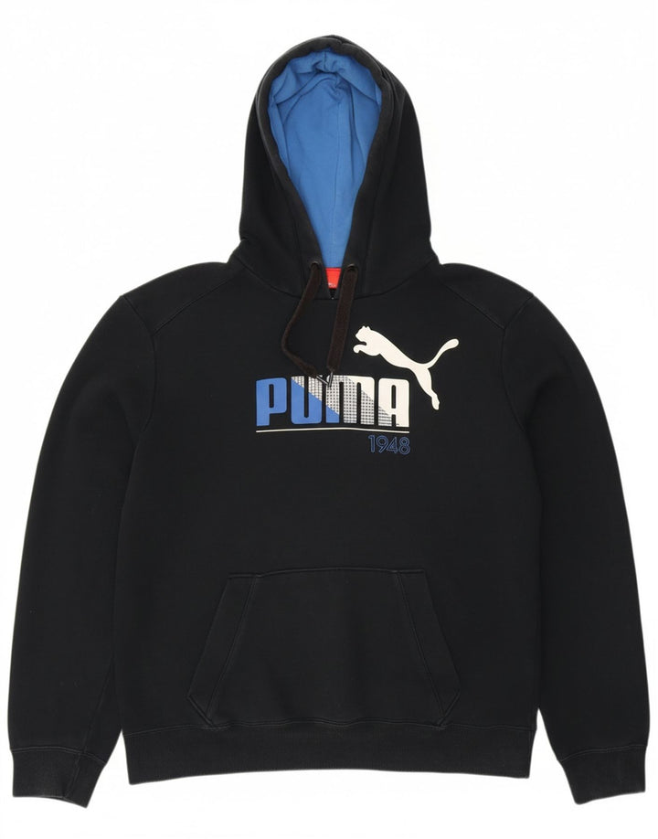 PUMA Mens Graphic Hoodie Jumper Medium Navy Blue
