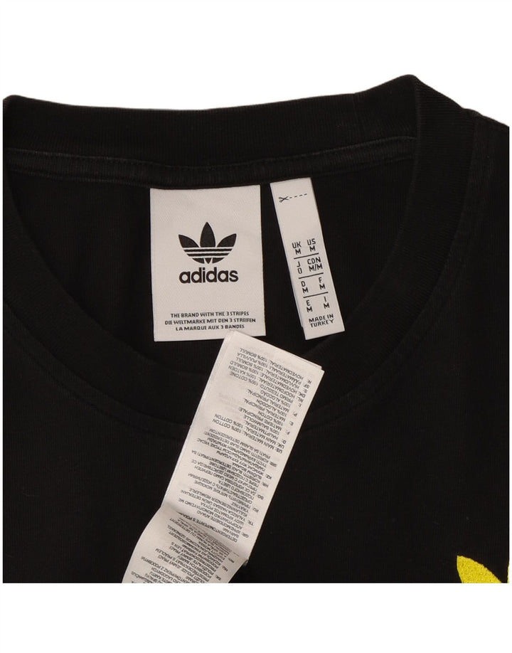 ADIDAS Muška majica kratkih rukava srednje veličine, crni pamuk