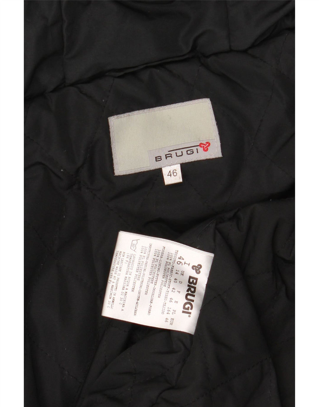 BRUGI ženska podstavljena jakna s kapuljačom UK 14 veliki crni poliester