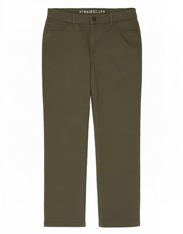 Marks & Spencer ženske ravne ležerne hlače UK 16 Large W36 L28 Kaki