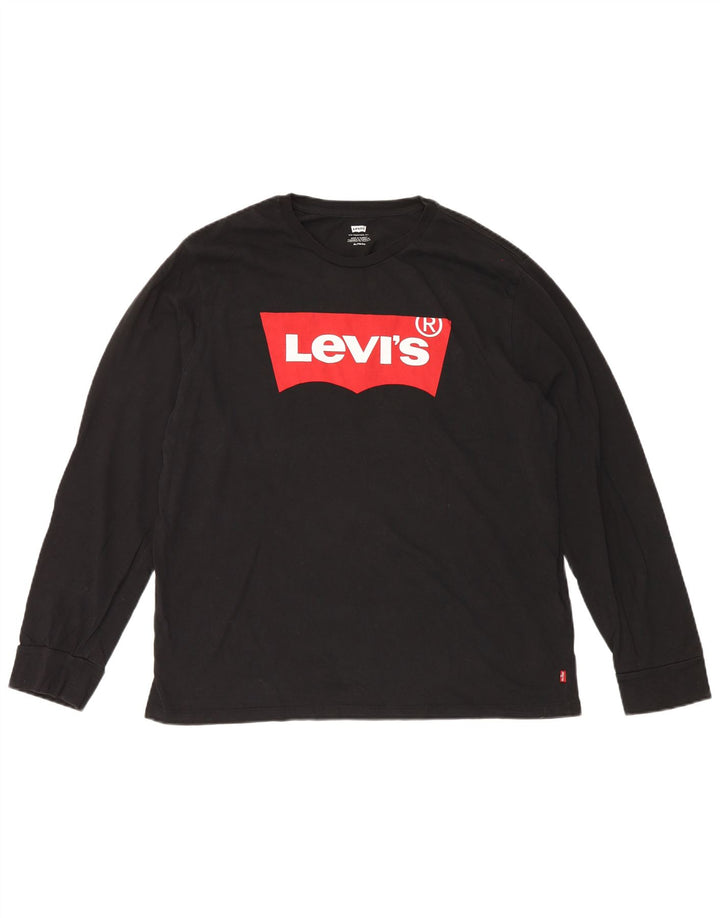 Levi's muška majica s grafičkim motivima dugih rukava XL, crni pamuk