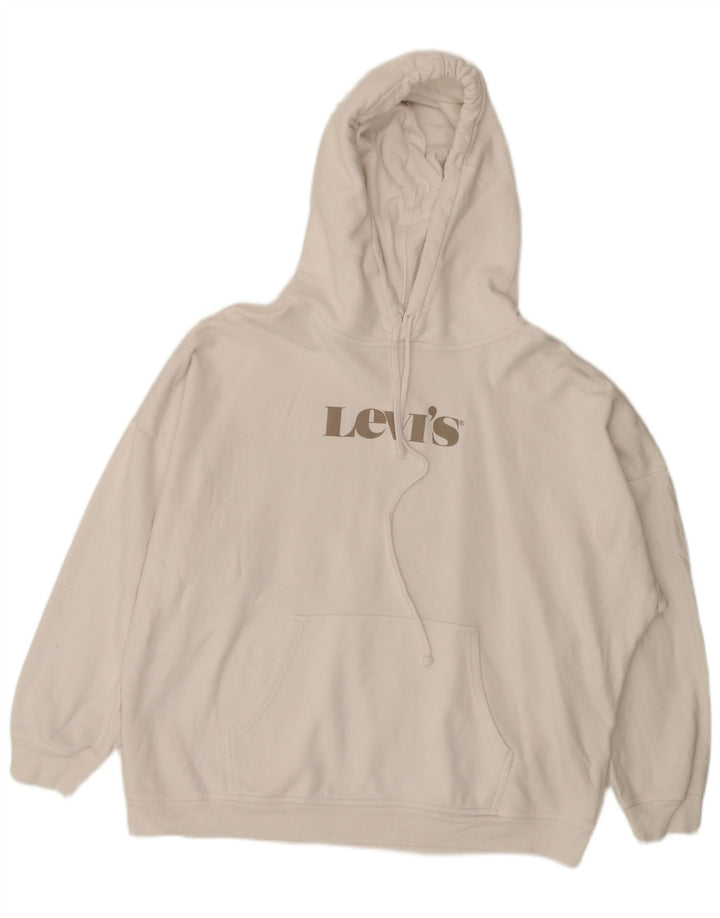 Levi's muška majica s kapuljačom s kapuljačom, veliki bijeli pamuk